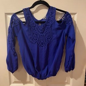 Blue Long Sleeve Blouse